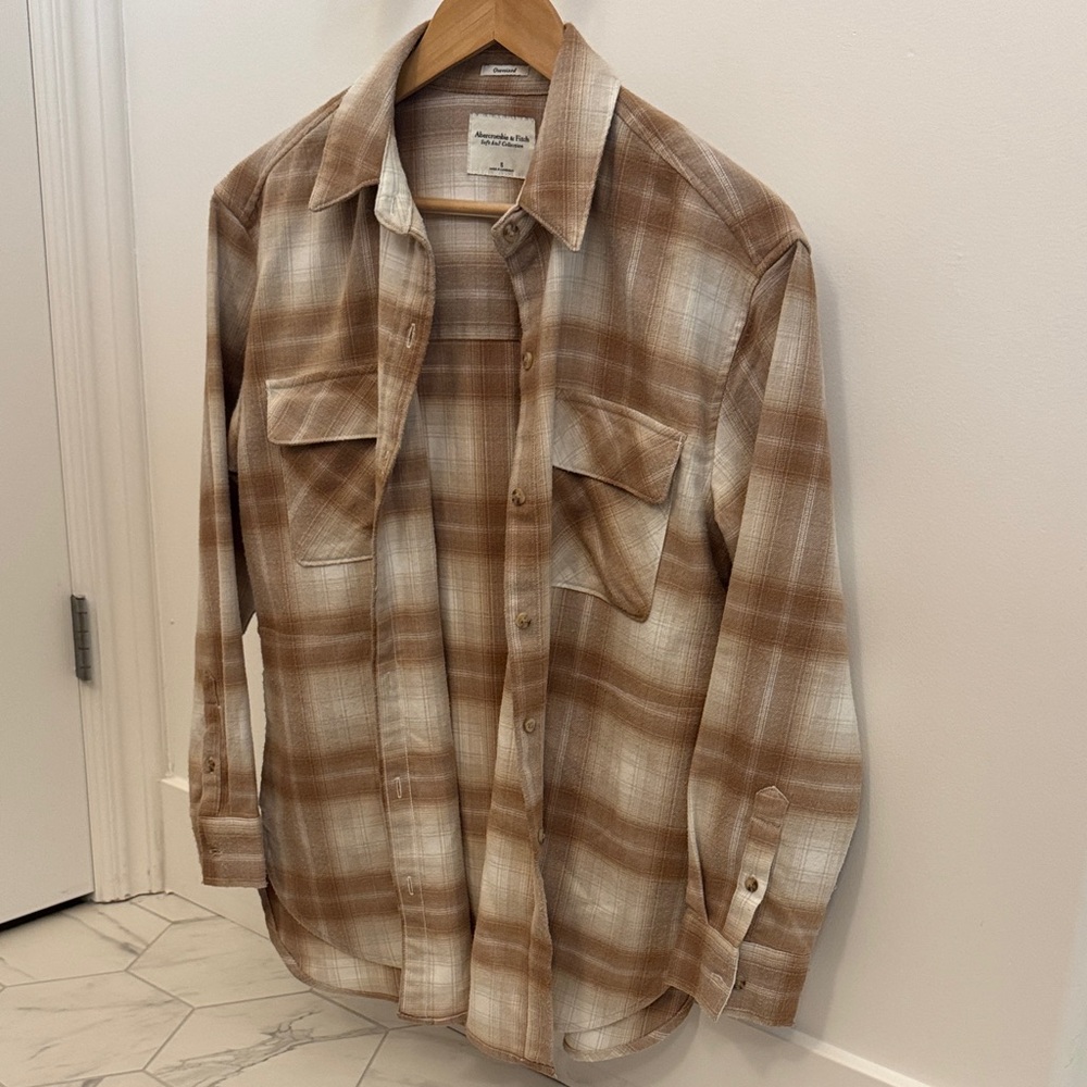 Abercrombie & Fitch Brown Plaid Button Down Shirt